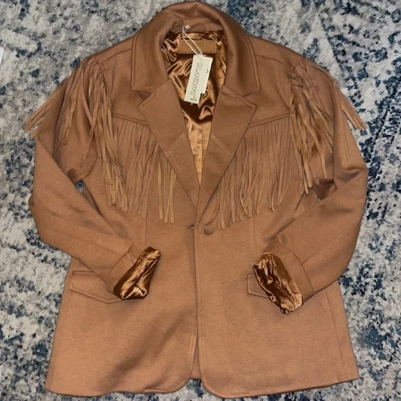NWT Blanknyc x Free People Free Bird fringe blazer - Picture 4 of 4